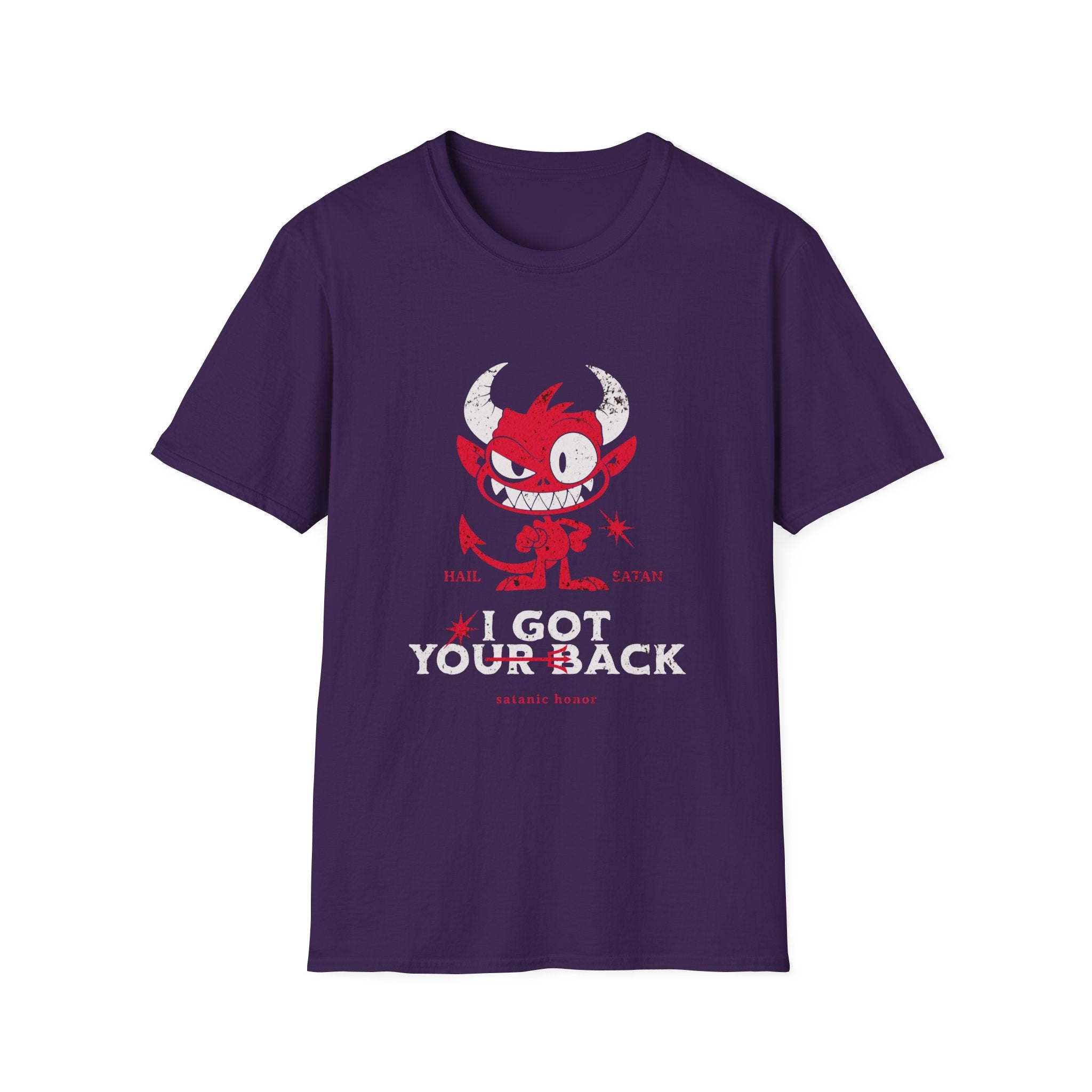 I've Got Your Back _ Satanic Honor - Unisex Softstyle T-Shirt (Front) - Damned Threads